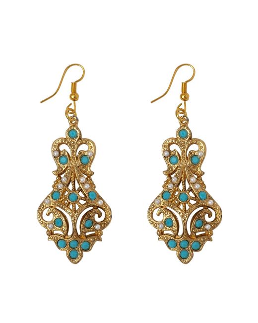 Caramel Vintage Jewellery Metallic Vintage Lillibeth Earrings Turqoiuse