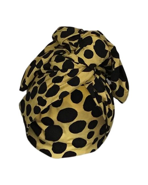 Romer Millinery Metallic Modern Leopard Print Cotton Twisturban Turban