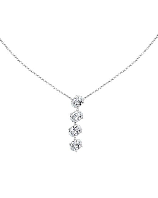 Diamonbliss Metallic Embellished With Swarovski Plated Oval Cut Drop Pendant Necklace, Five Carats