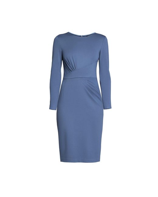 Rumour London Blue Rebecca Soft Jersey Dress With Waistline Drapes