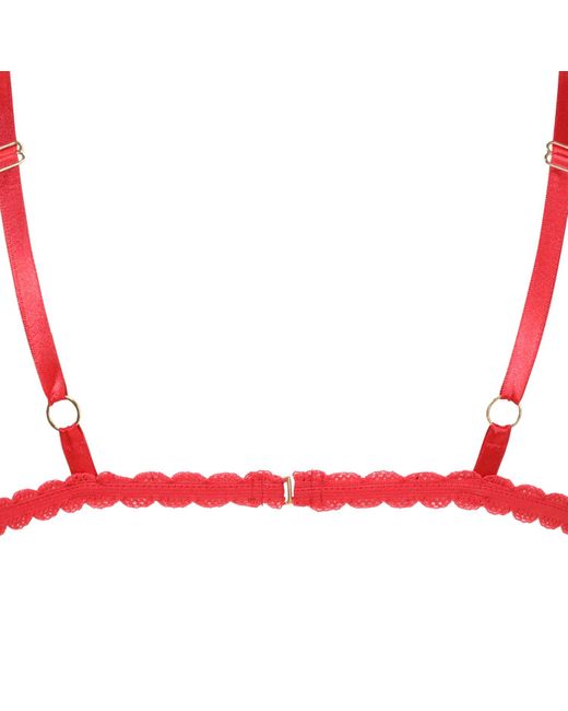 Belle -et-BonBon Red Valentina Bright Cherry Lace Bralette Valentine Special