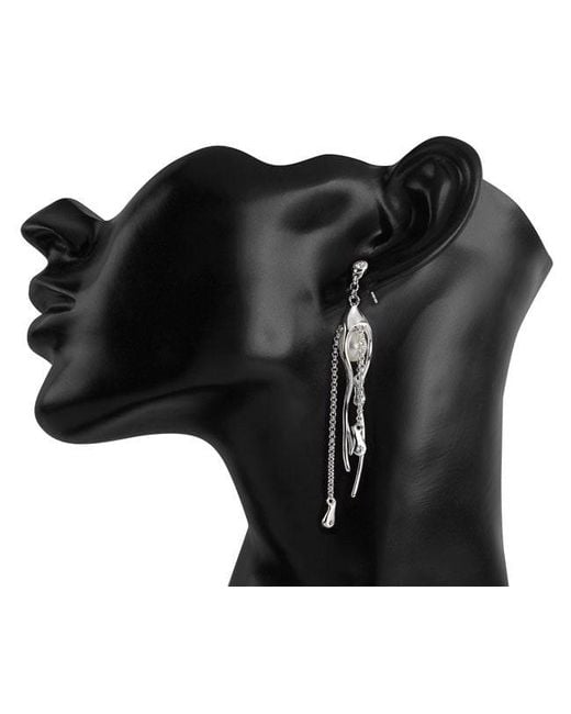 Lucy Quartermaine White Sterling Pearl Drop Earrings With Swarovski Crystals