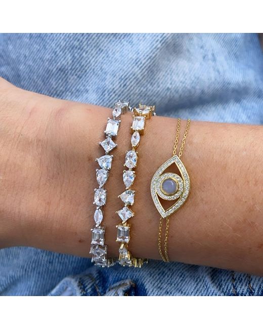 SHYMI Metallic Multi Shape Tennis Bracelet