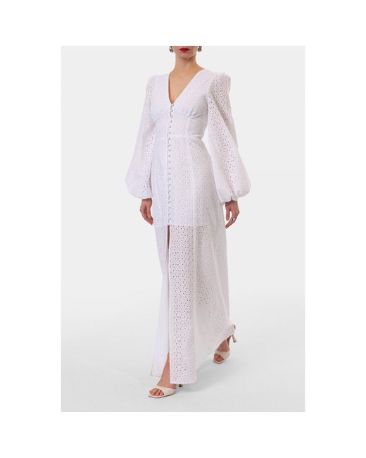 AGGI by HALEWSKI White Imani Lace Maxi Dress