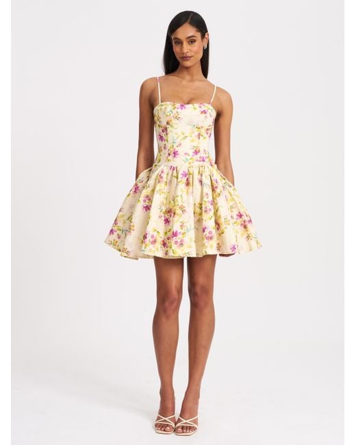 Miss Circle New York Multicolor Valda & Print Linen Mini Dress With Pockets