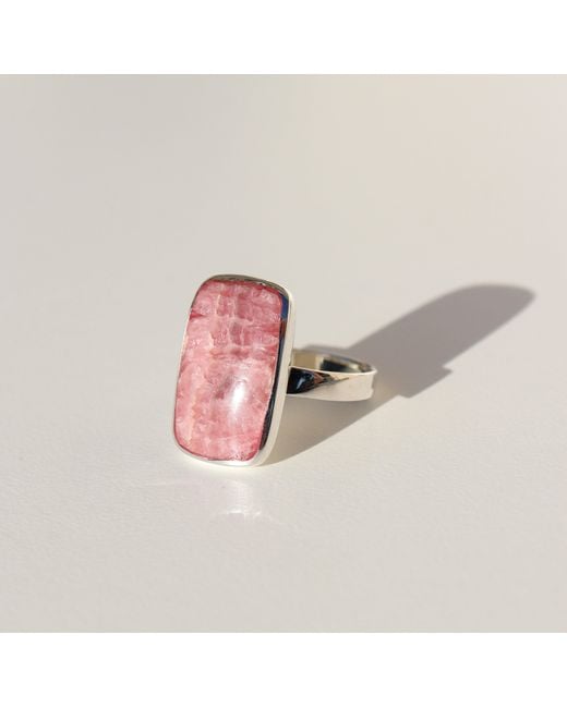 FV Jewellery Pink La Stèle Rhodochrosite & Rectangle Ring