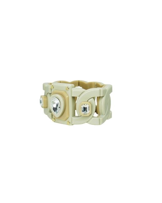 Gissa Bicalho Green Handmade Acrylic Bracelet Links And Stones Clay
