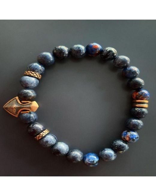 Ebru Jewelry Blue Balance Sodalite Stone Bracelet for men