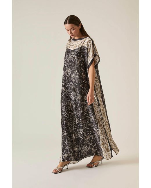 James Lakeland Black Floral Paisley Maxi Kaftan