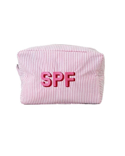 Lilly Loves Pink Spf Cosmetic Striped Beach Bag