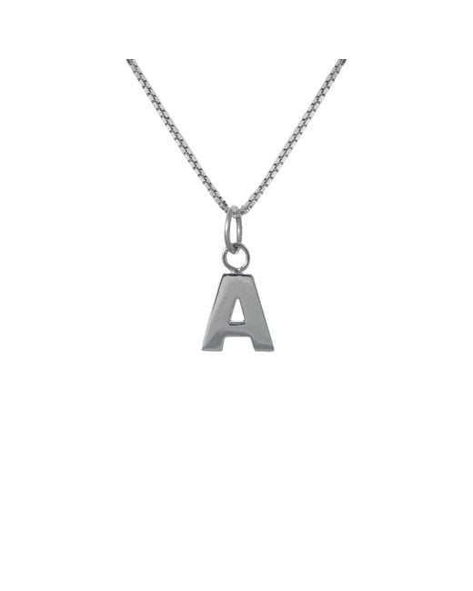 Edge Only Metallic Letter Pendant "A" Initial Necklace Sterling for men