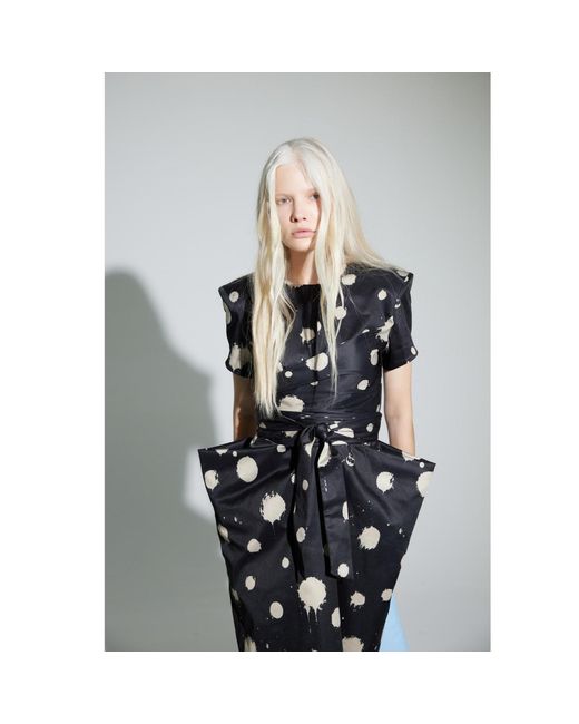 Julia Allert Black Polka Dot Midi Dress With Belt – Capsule Edition