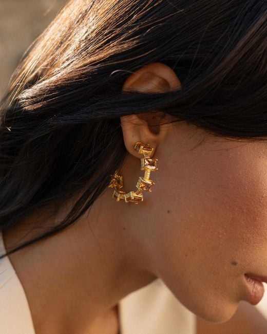 Ornare the Label Metallic Lily Hoops