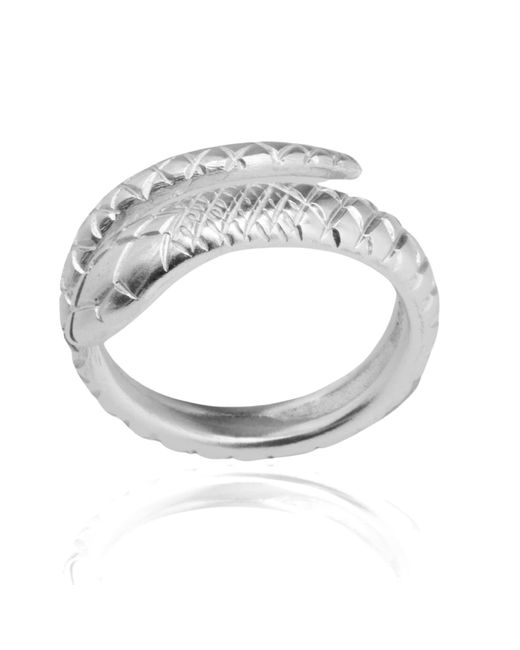 Rare Matters Jewelry Metallic Year Of The Snake Rattlesnake Fine Sterling Ring for men
