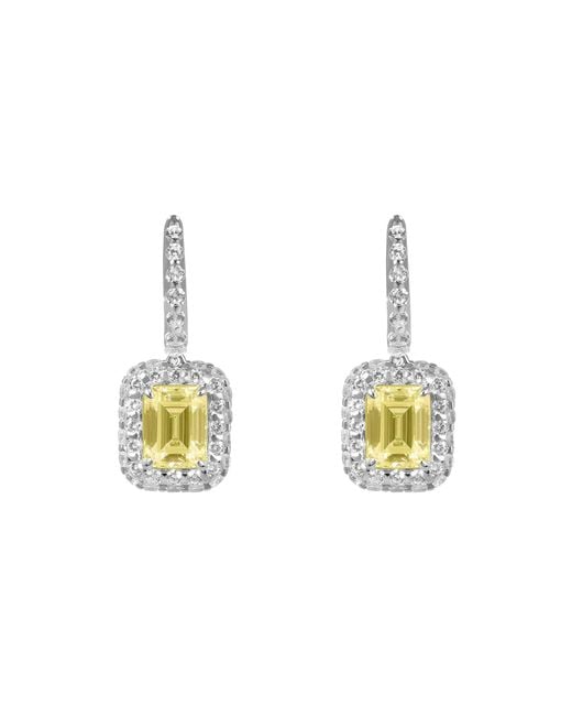 Arte Madrid Metallic Gemma Rectangular Charm Hoop Earrings