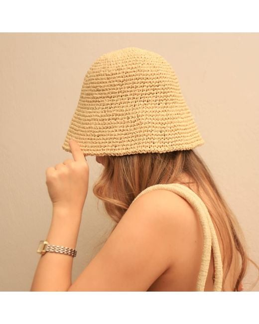 Springmoonatelier Natural Neutrals Bucket Raffia Hat