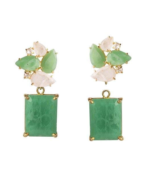 Bounkit Green San Diego Earrings Clip On