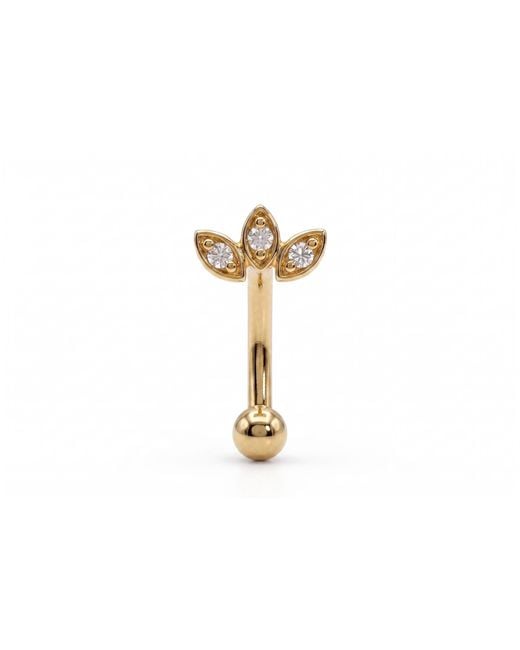 Zahav Jewelry Black 14K Solid 16G 6.5Mm Cz Flower Rook Cartilage