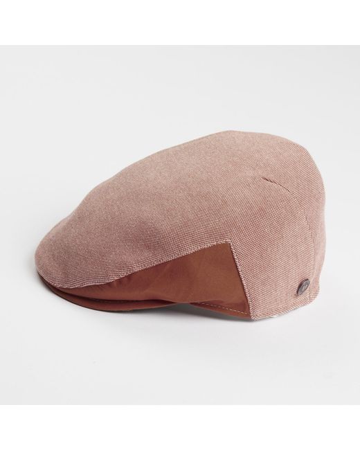 Dasmarca Hats Brown Dasmarca Brody Terracotta Cotton Summer Flat Cap With Bright Coloured Under Peak for men