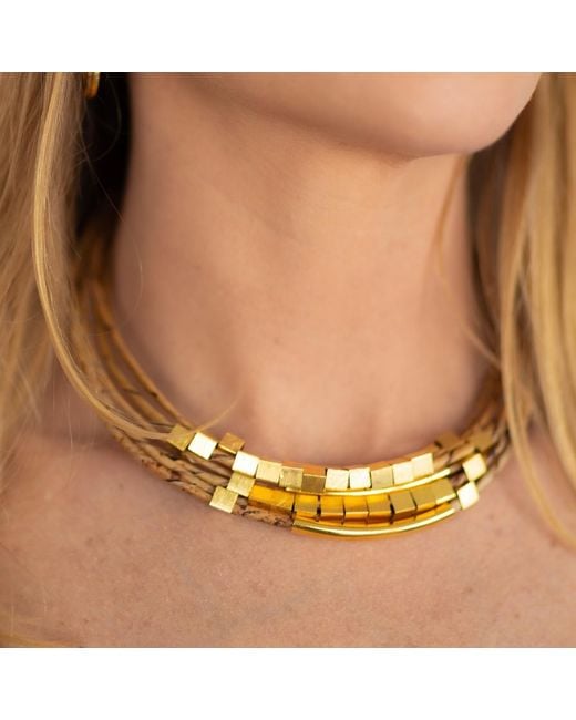 Nart Nature Making Art Metallic The Multiple Banana Fiber Necklace
