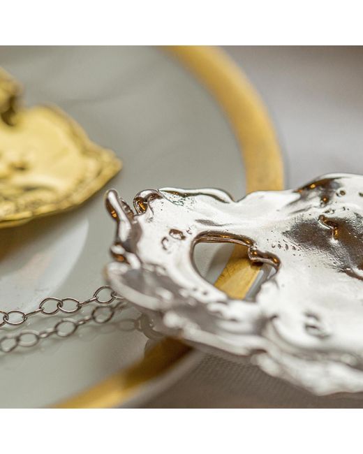 EVA REMENYI Metallic Talisman Full Moon Necklace