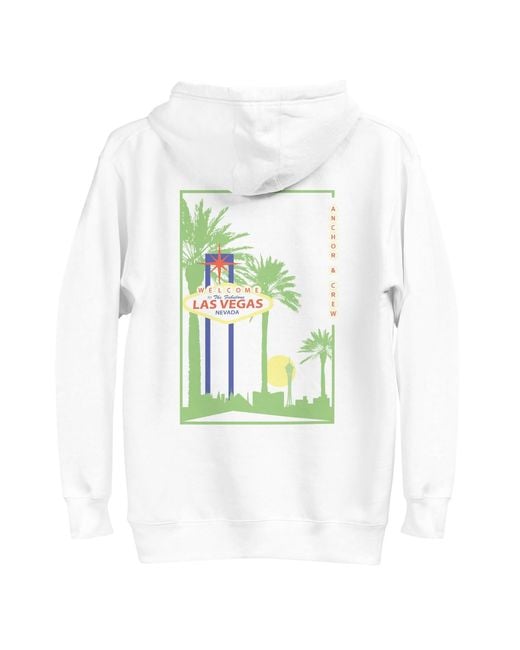 Anchor and Crew Green Las Vegas Landmark Cotton Blend Hoodie for men