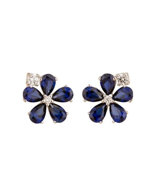 Juvetti Blue Florea Earrings Sapphires & Diamonds