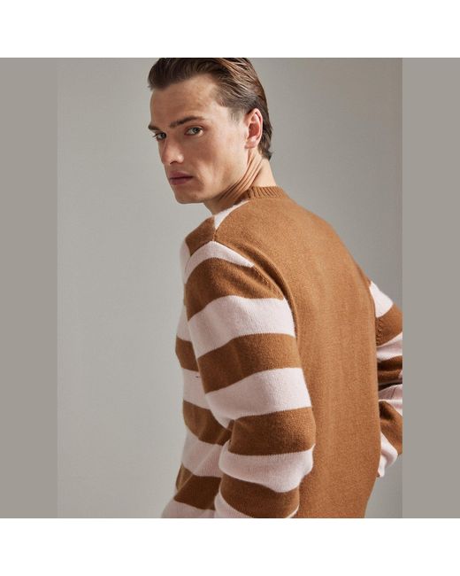Salts Cashmere Brown Lofty Knit Crew Neck Sweater