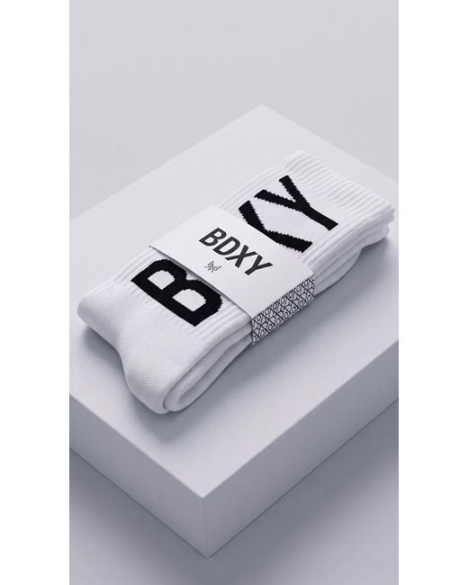 Bdxy Studio White "The Runner" Socks for men
