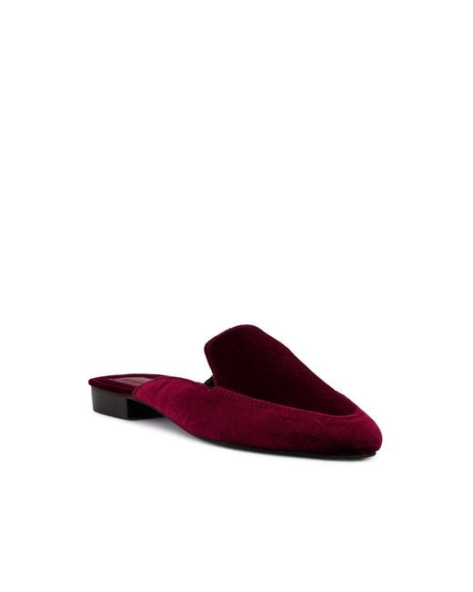 Rag & Co Red Batiste Velvet Handcrafted Mules