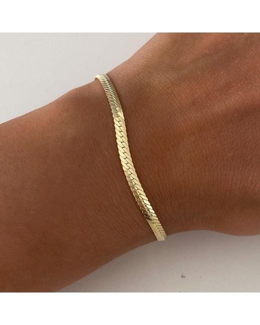 Spero London Metallic Italian Sterling Herringbone Bracelet