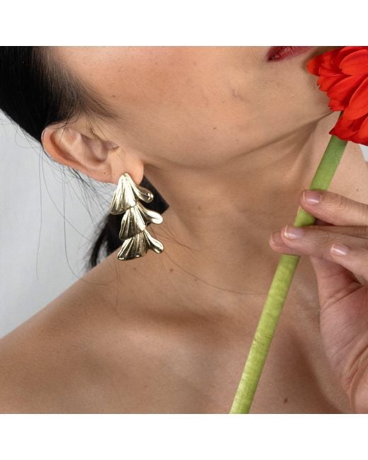 Rare Matters Jewelry Metallic Layered Leaf Earrings