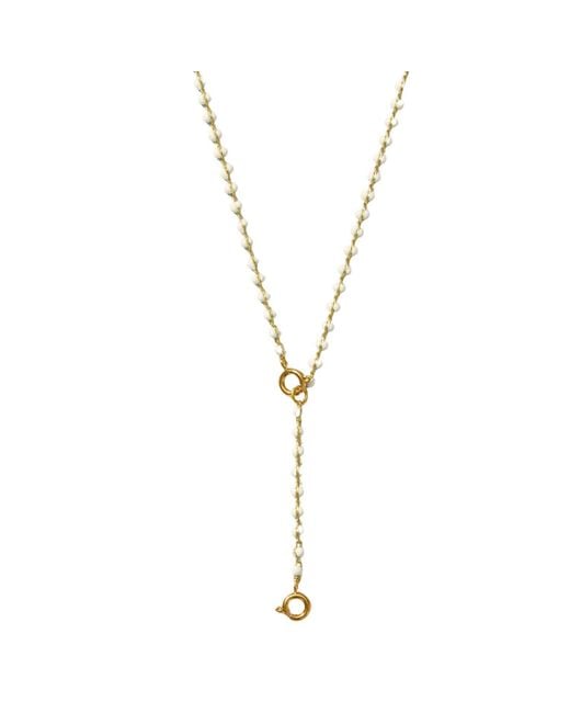Alexie of Athens Metallic Enamel Strand Drop Chain Charm Necklace