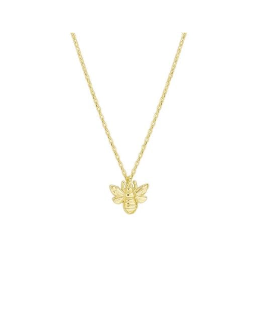 Spero London Metallic Sterling Bee Pendant Chain Necklace
