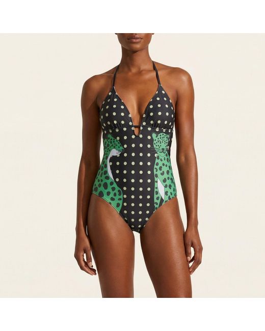Jessie Zhao New York Pink Wild Garden Reversible One Piece Swimsuit
