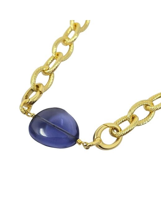 Harfi Blue Alexandrite June Birthstone Statement Pendant Necklace