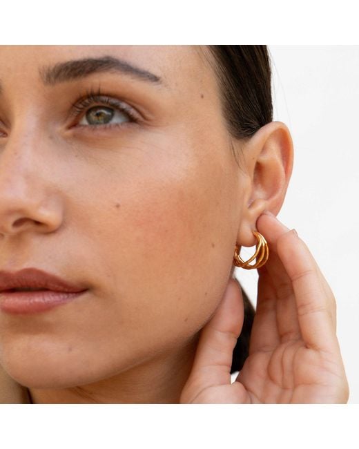 Dower & Hall Metallic Small Triple Row Waterfall Hoops