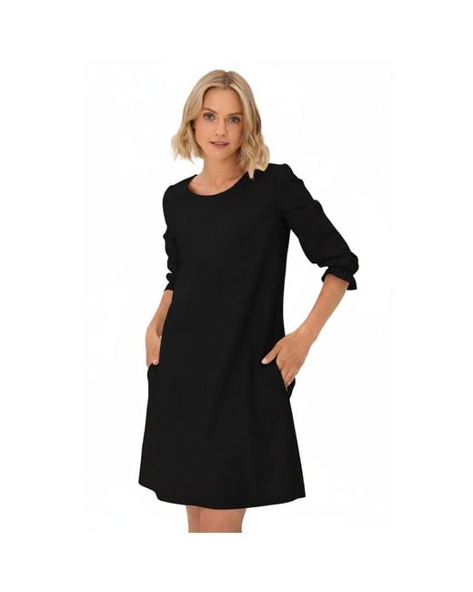 LeMuse Black Emma — Stonewashed Linen Dress With Pockets & Tie Belt