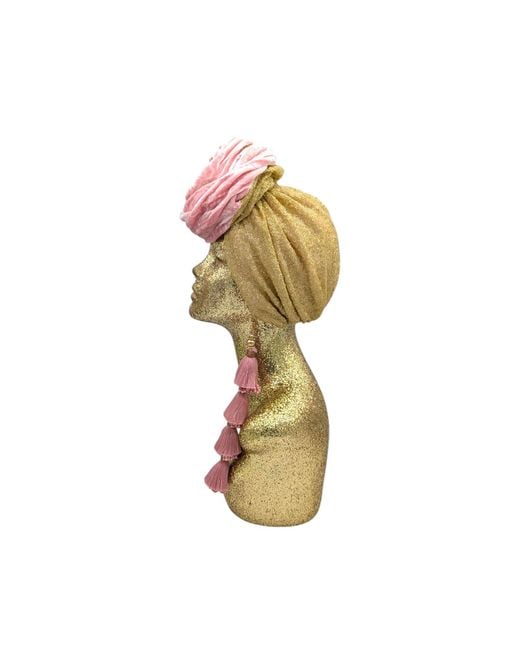 Julia Clancey Pink Edith Glitz Shimmy Dorado Turban