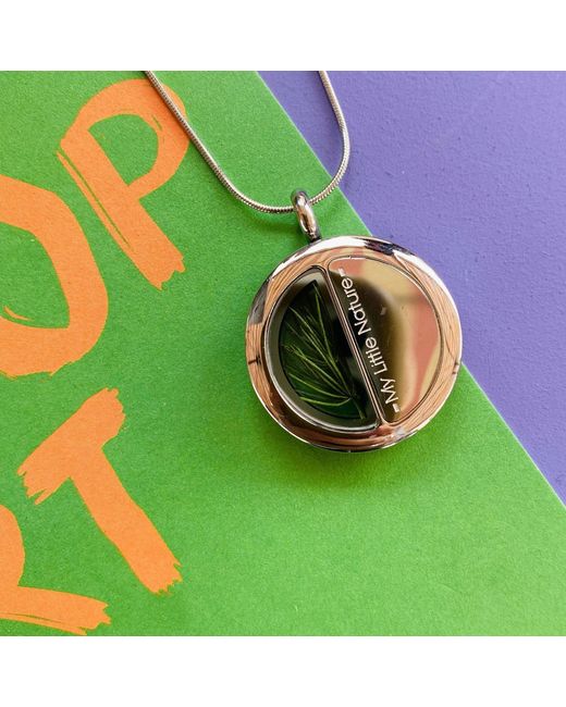 My Little Nature Metallic Necklace With Real Pine Needles – Handcrafted Jewelry