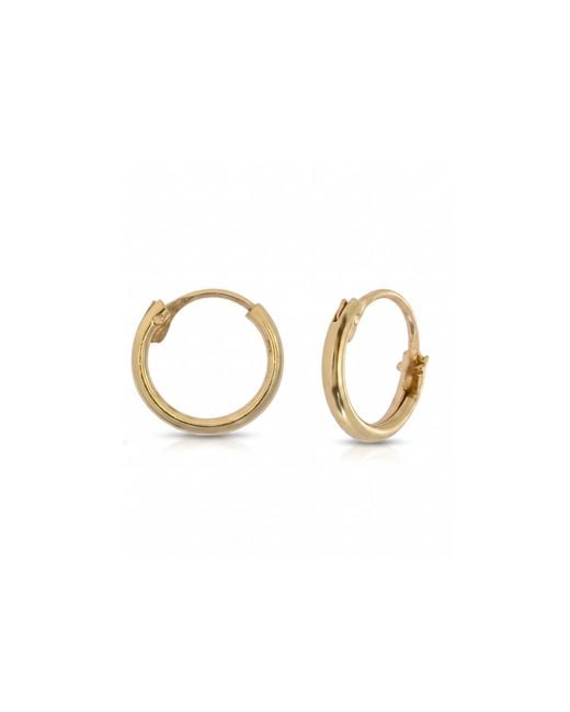 Spero London Metallic 9Ct Solid Hoop Earrings