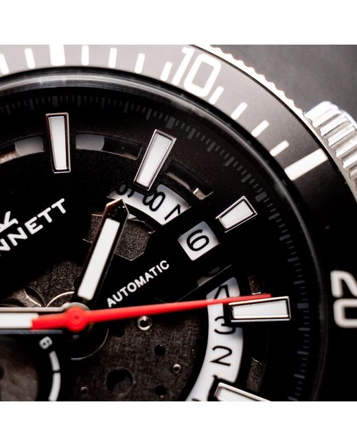 Kennett Watches & Accessories Black Viktor Automatic Watch Fkm Waffle Strap for men