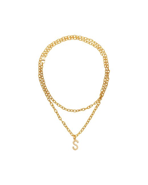 Preeti Sandhu Metallic Monogramed Link Necklace
