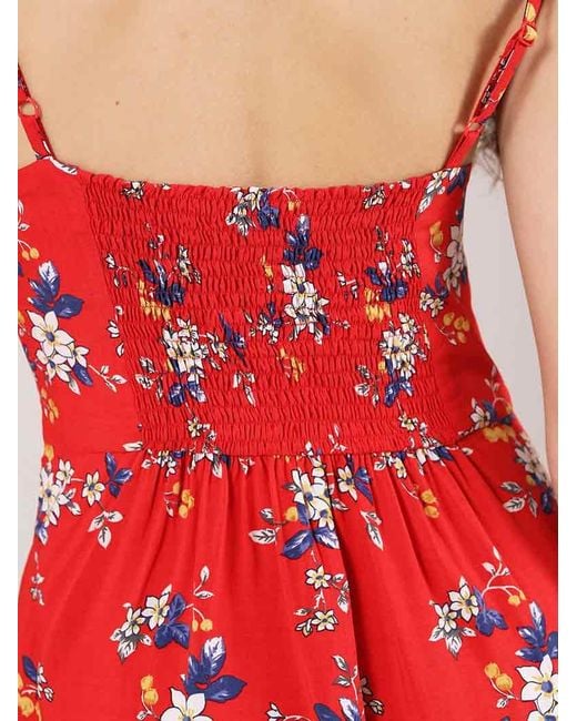 blonde gone rogue Red Flower Power Mini Dress, Upcycled Viscose
