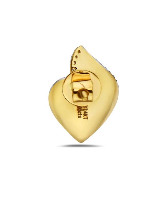 Artisan Metallic Natural White Diamond Designer Stud Earrings Yellow Gold Jewelry