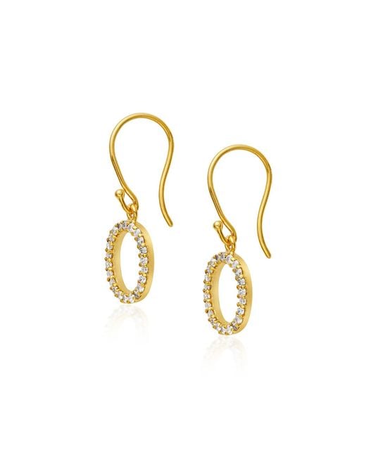 Preeti Sandhu Metallic Oval Drop Earrings