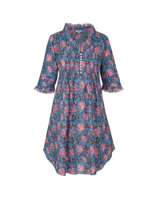 At Last Blue Annabel Cotton Tunic