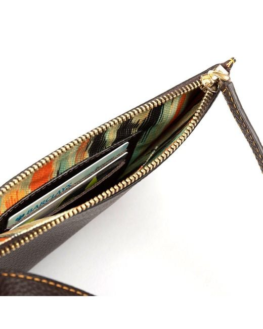 SJW BAGS LONDON Brown Marissa Leather Clutch/Wristlet- Dark Chocolate