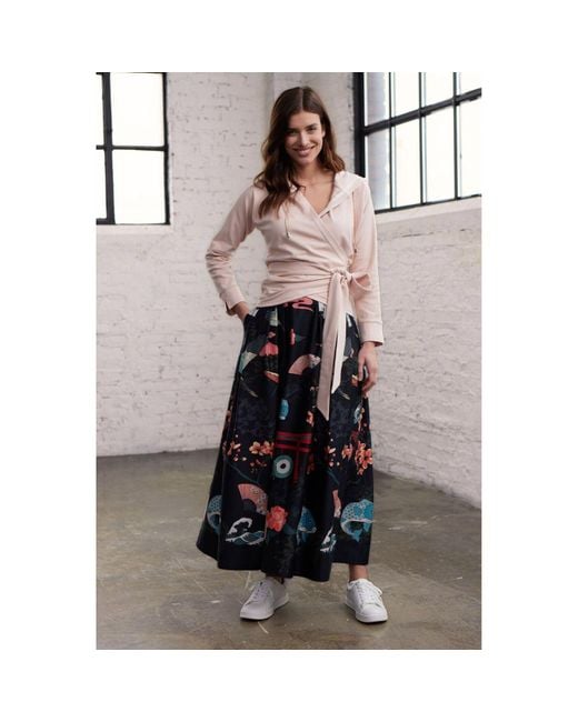 Marianna Déri Black Maxi Skirt With Japanese Print