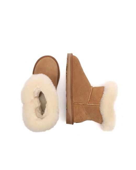 EverAu Australia Brown Robin Horn Toggle Button Mini Boots